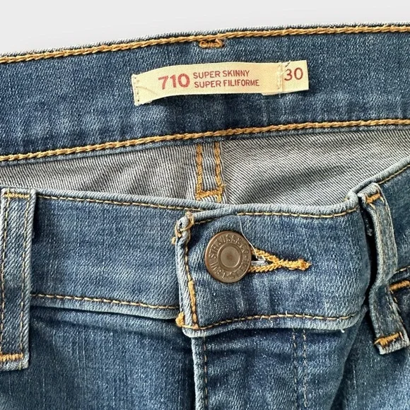 Women's Levi 710 Super-Skinny Jeans | 30x30 - Picture 7 of 12